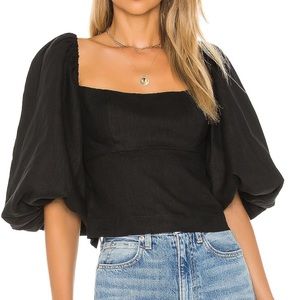 Lpa linen top with back lace up detail size xs